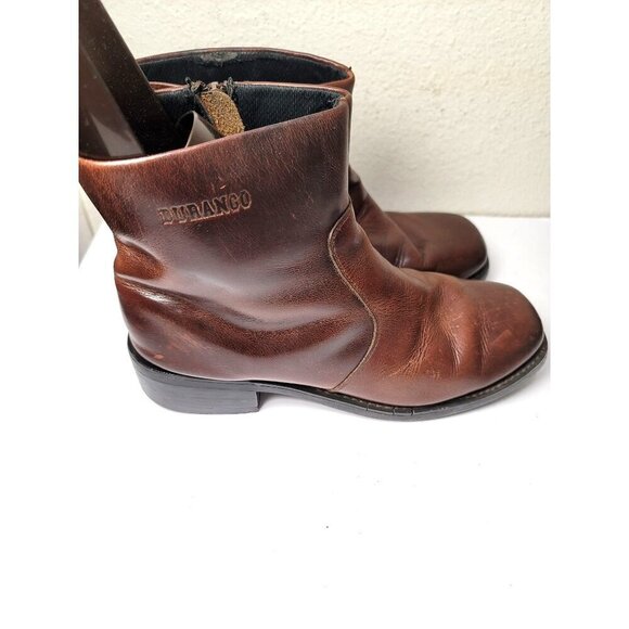 Brown Leather Durango Ankle Boots With Side Zipper size 10D - Picture 3 of 14